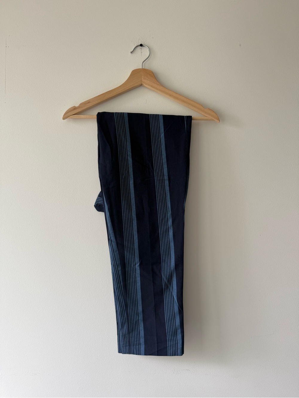 Men's Navy Blue Striped Dress Pants